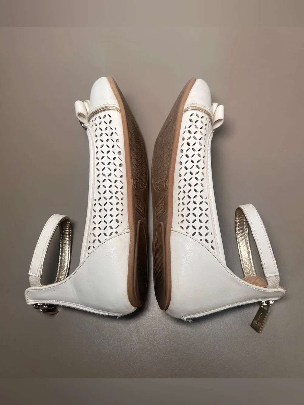 Michael Kors White Ankle Strap Flats Girls Size 2
